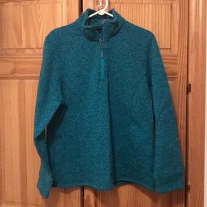 Lands End Sweater Fleece Pullover Women’s XL Teal
